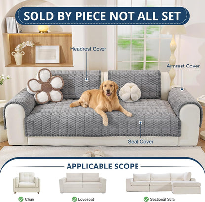 Couch Cover for Dogs, Washable Non Slip Sofa Cover for Pets | Soft Couch Covers for Sofa, Loveseat and Sectional, Furniture Protector Against Pet Hair & Dirt (27.6" x 59", Moss Green)