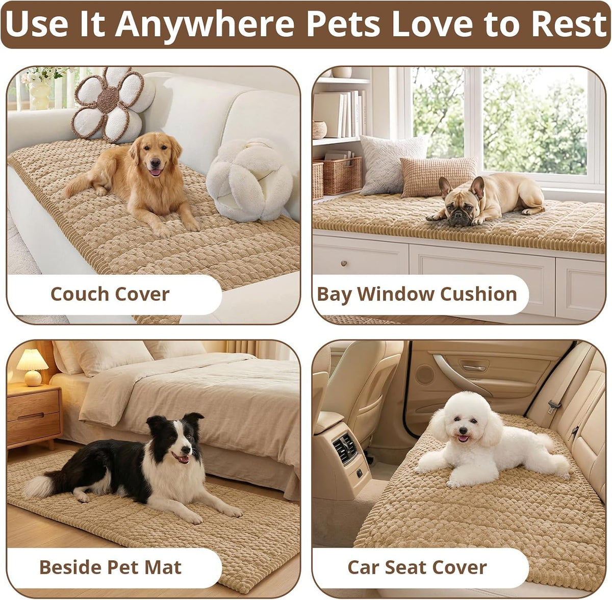 Couch Cover for Dogs, Washable Non Slip Sofa Cover for Pets | Soft Couch Covers for Sofa, Loveseat and Sectional, Furniture Protector Against Pet Hair & Dirt (27.6" x 59", Moss Green)