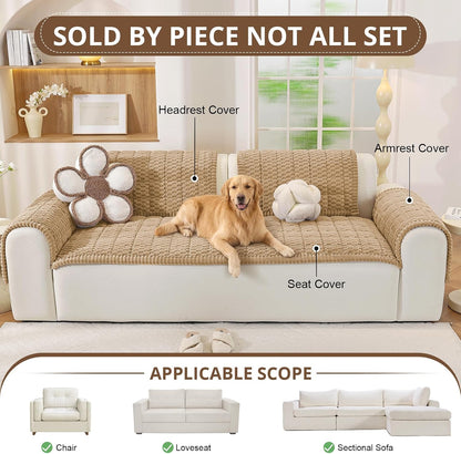 Couch Cover for Dogs, Washable Non Slip Sofa Cover for Pets | Soft Couch Covers for Sofa, Loveseat and Sectional, Furniture Protector Against Pet Hair & Dirt (27.6" x 59", Moss Green)