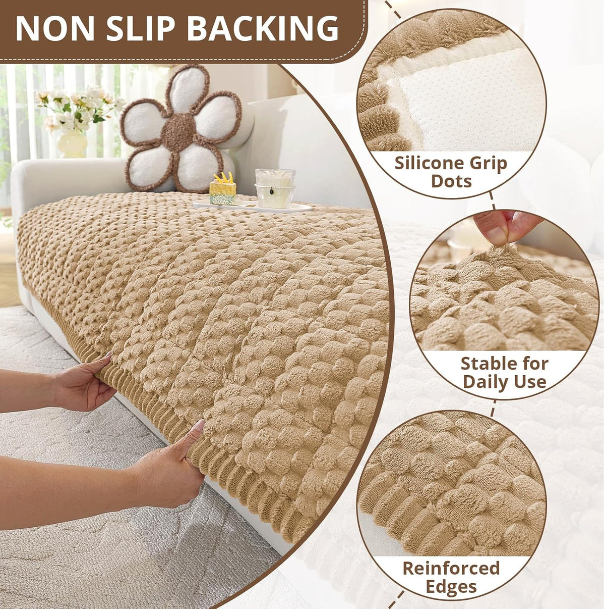 Couch Cover for Dogs, Washable Non Slip Sofa Cover for Pets | Soft Couch Covers for Sofa, Loveseat and Sectional, Furniture Protector Against Pet Hair & Dirt (27.6" x 59", Moss Green)