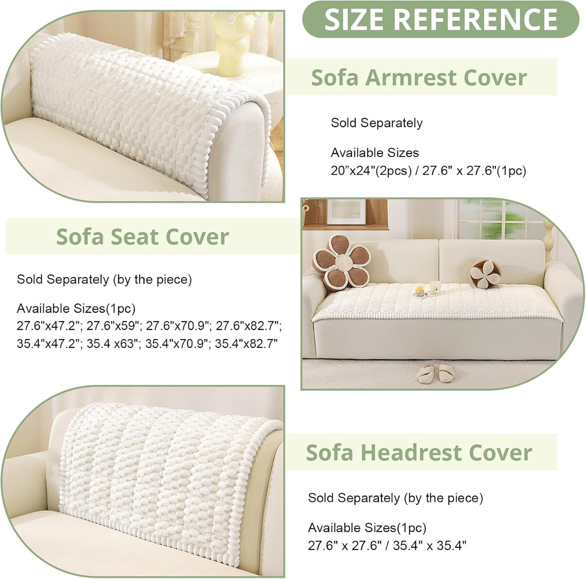 Couch Cover for Dogs, Washable Non Slip Sofa Cover for Pets | Soft Couch Covers for Sofa, Loveseat and Sectional, Furniture Protector Against Pet Hair & Dirt (27.6" x 59", Moss Green)