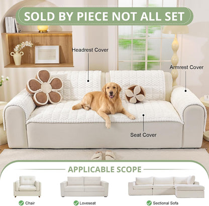 Couch Cover for Dogs, Washable Non Slip Sofa Cover for Pets | Soft Couch Covers for Sofa, Loveseat and Sectional, Furniture Protector Against Pet Hair & Dirt (27.6" x 59", Moss Green)