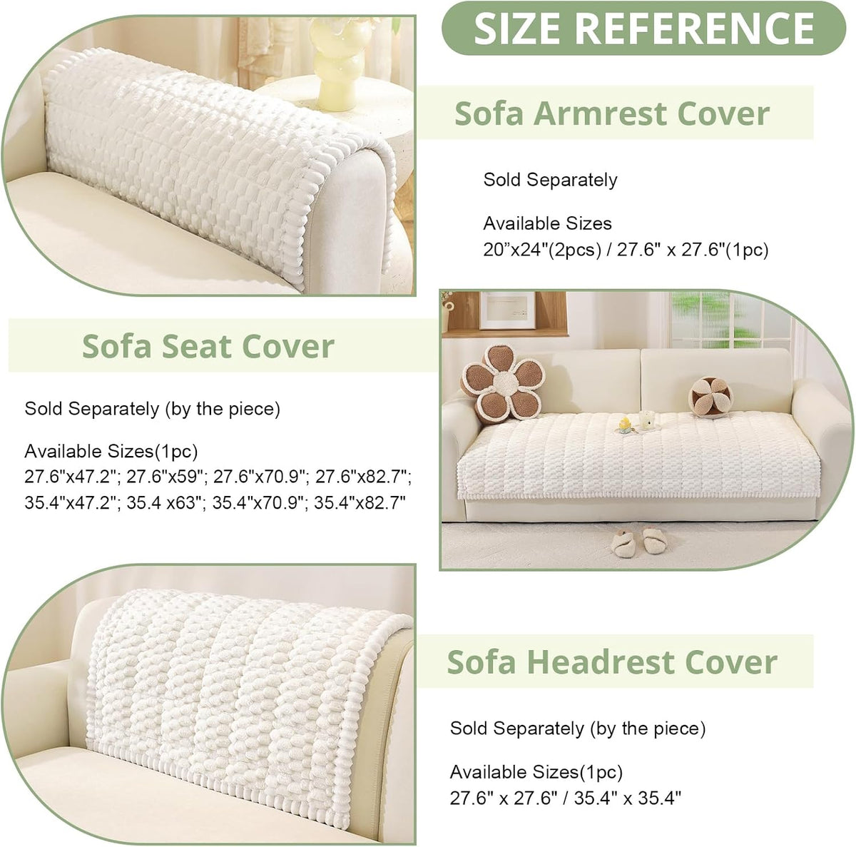 Couch Cover for Dogs, Washable Non Slip Sofa Cover for Pets | Soft Couch Covers for Sofa, Loveseat and Sectional, Furniture Protector Against Pet Hair & Dirt (27.6" x 59", Moss Green)