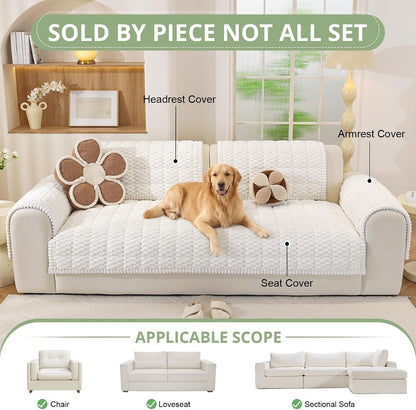 Couch Cover for Dogs, Washable Non Slip Sofa Cover for Pets | Soft Couch Covers for Sofa, Loveseat and Sectional, Furniture Protector Against Pet Hair & Dirt (27.6" x 59", Moss Green)
