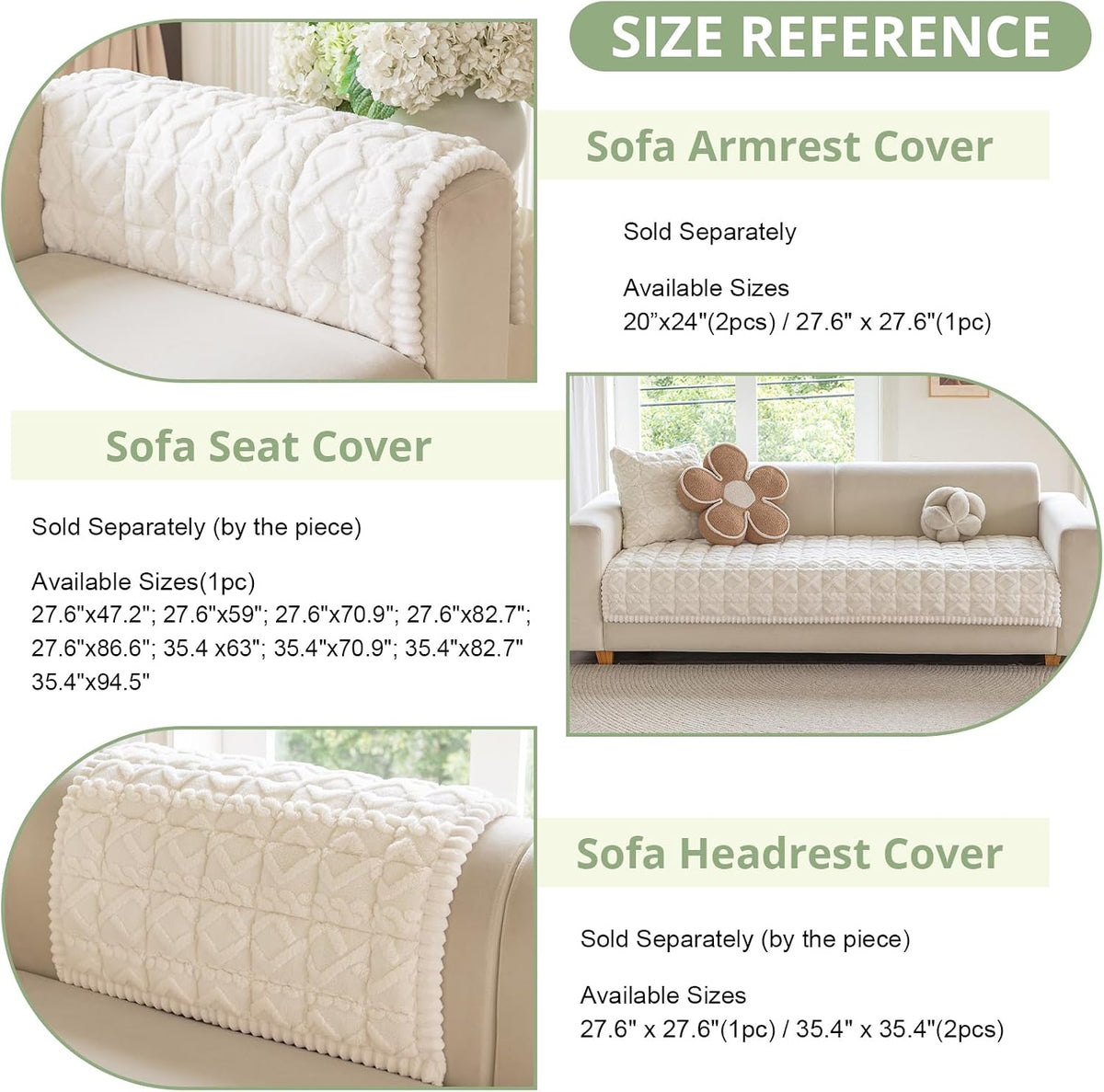 Couch Cover for Dogs, Washable Non Slip Sofa Cover for Pets | Soft Couch Covers for Sofa, Loveseat and Sectional, Furniture Protector Against Pet Hair & Dirt (27.6" x 59", Moss Green)