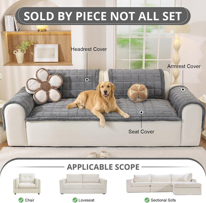 Couch Cover for Dogs, Washable Non Slip Sofa Cover for Pets | Soft Couch Covers for Sofa, Loveseat and Sectional, Furniture Protector Against Pet Hair & Dirt (27.6" x 59", Moss Green)
