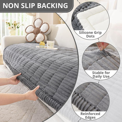 Couch Cover for Dogs, Washable Non Slip Sofa Cover for Pets | Soft Couch Covers for Sofa, Loveseat and Sectional, Furniture Protector Against Pet Hair & Dirt (27.6" x 59", Moss Green)