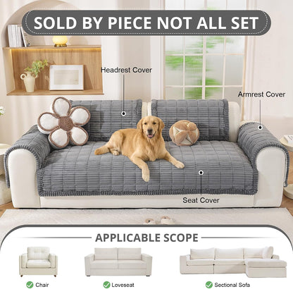 Couch Cover for Dogs, Washable Non Slip Sofa Cover for Pets | Soft Couch Covers for Sofa, Loveseat and Sectional, Furniture Protector Against Pet Hair & Dirt (27.6" x 59", Moss Green)