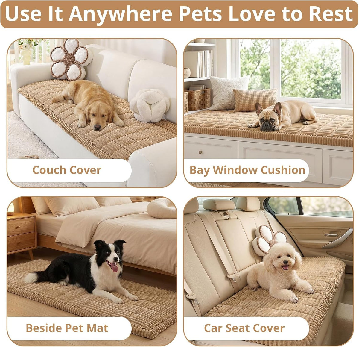 Couch Cover for Dogs, Washable Non Slip Sofa Cover for Pets | Soft Couch Covers for Sofa, Loveseat and Sectional, Furniture Protector Against Pet Hair & Dirt (27.6" x 59", Moss Green)