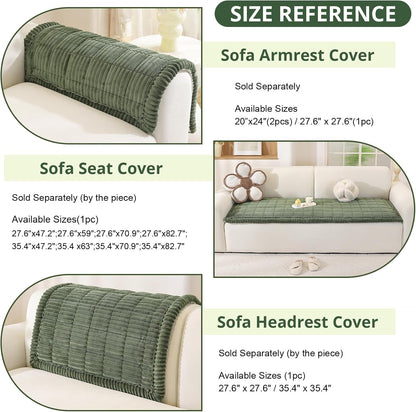 Couch Cover for Dogs, Washable Non Slip Sofa Cover for Pets | Soft Couch Covers for Sofa, Loveseat and Sectional, Furniture Protector Against Pet Hair & Dirt (27.6" x 59", Moss Green)