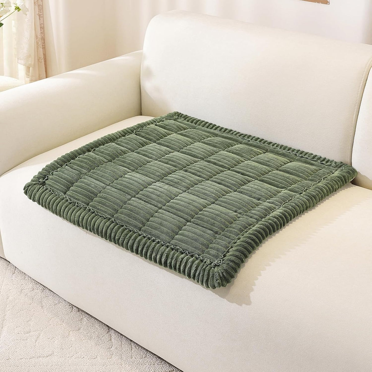 Couch Cover for Dogs, Washable Non Slip Sofa Cover for Pets | Soft Couch Covers for Sofa, Loveseat and Sectional, Furniture Protector Against Pet Hair & Dirt (27.6" x 59", Moss Green)