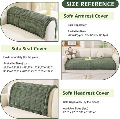 Couch Cover for Dogs, Washable Non Slip Sofa Cover for Pets | Soft Couch Covers for Sofa, Loveseat and Sectional, Furniture Protector Against Pet Hair & Dirt (27.6" x 59", Moss Green)