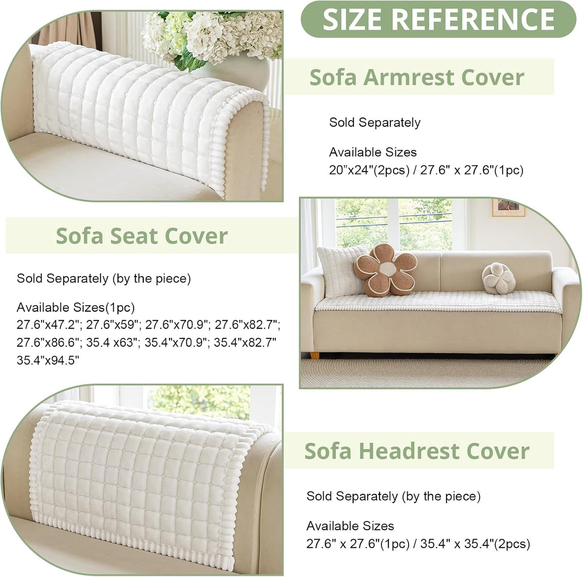 Couch Cover for Dogs, Washable Non Slip Sofa Cover for Pets | Soft Couch Covers for Sofa, Loveseat and Sectional, Furniture Protector Against Pet Hair & Dirt (27.6" x 59", Moss Green)