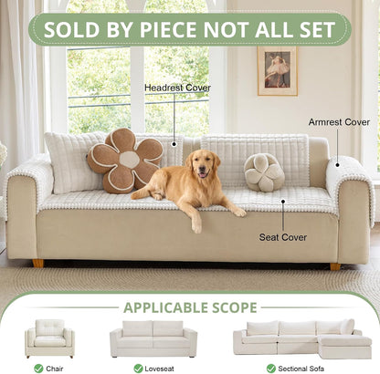 Couch Cover for Dogs, Washable Non Slip Sofa Cover for Pets | Soft Couch Covers for Sofa, Loveseat and Sectional, Furniture Protector Against Pet Hair & Dirt (27.6" x 59", Moss Green)