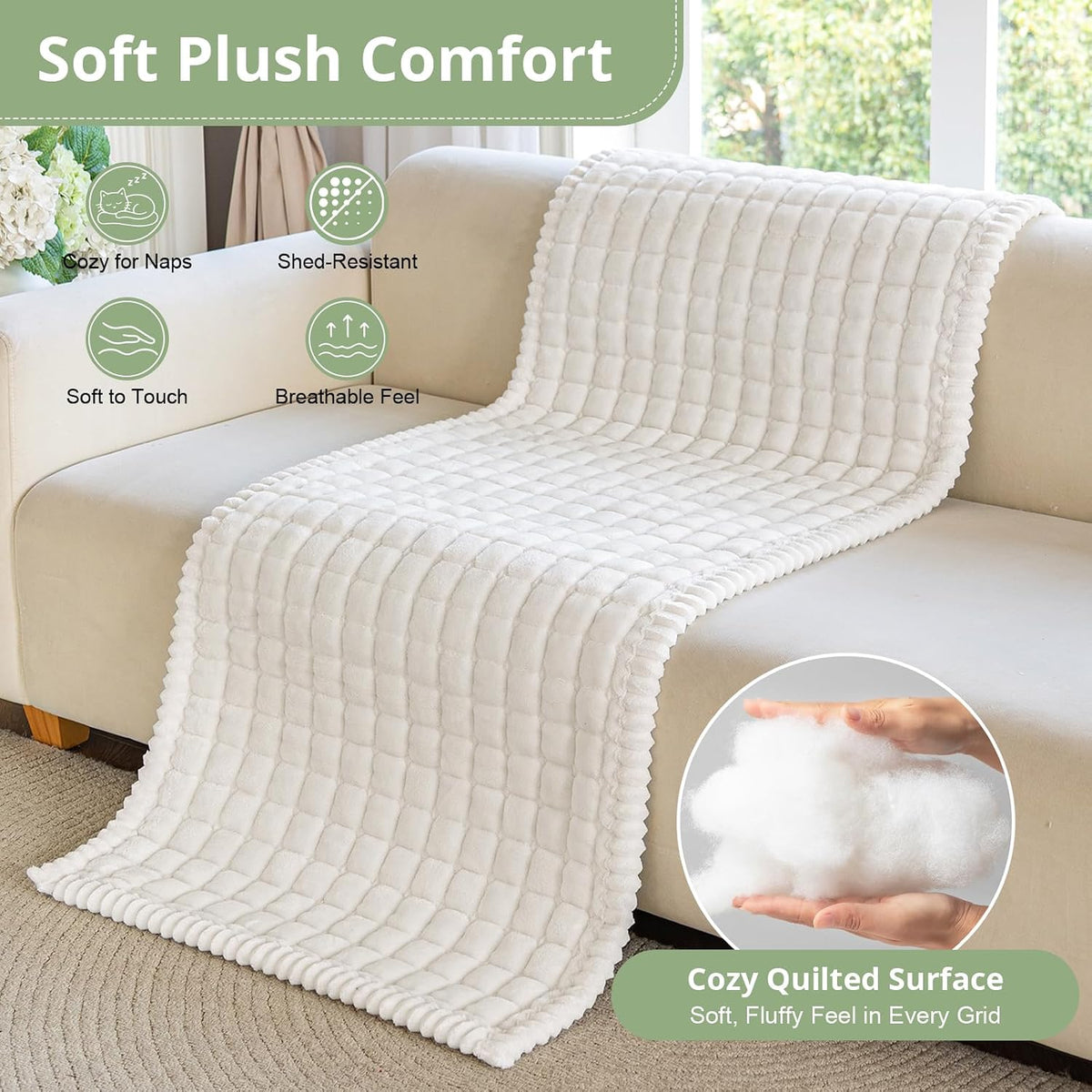 Couch Cover for Dogs, Washable Non Slip Sofa Cover for Pets | Soft Couch Covers for Sofa, Loveseat and Sectional, Furniture Protector Against Pet Hair & Dirt (27.6" x 59", Moss Green)
