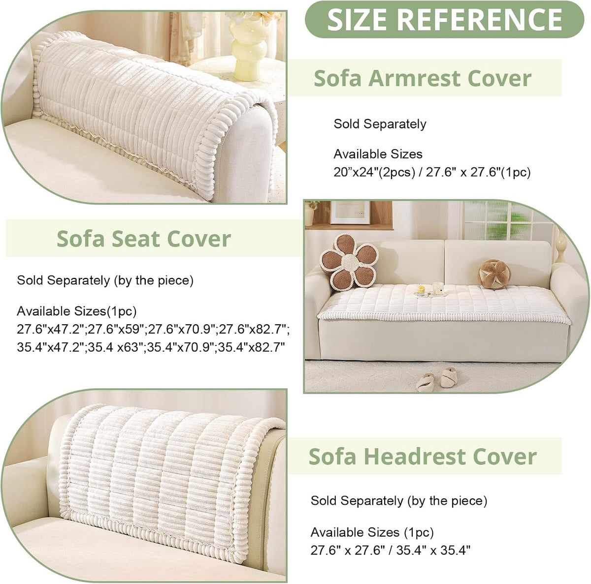 Couch Cover for Dogs, Washable Non Slip Sofa Cover for Pets | Soft Couch Covers for Sofa, Loveseat and Sectional, Furniture Protector Against Pet Hair & Dirt (27.6" x 59", Moss Green)