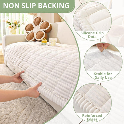 Couch Cover for Dogs, Washable Non Slip Sofa Cover for Pets | Soft Couch Covers for Sofa, Loveseat and Sectional, Furniture Protector Against Pet Hair & Dirt (27.6" x 59", Moss Green)