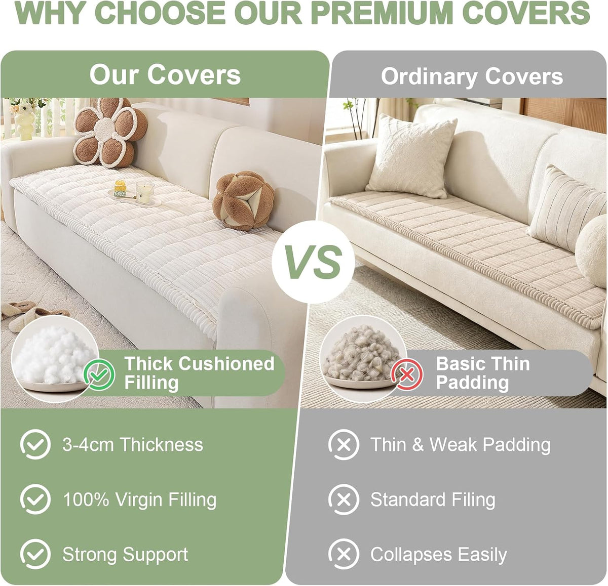 Couch Cover for Dogs, Washable Non Slip Sofa Cover for Pets | Soft Couch Covers for Sofa, Loveseat and Sectional, Furniture Protector Against Pet Hair & Dirt (27.6" x 59", Moss Green)