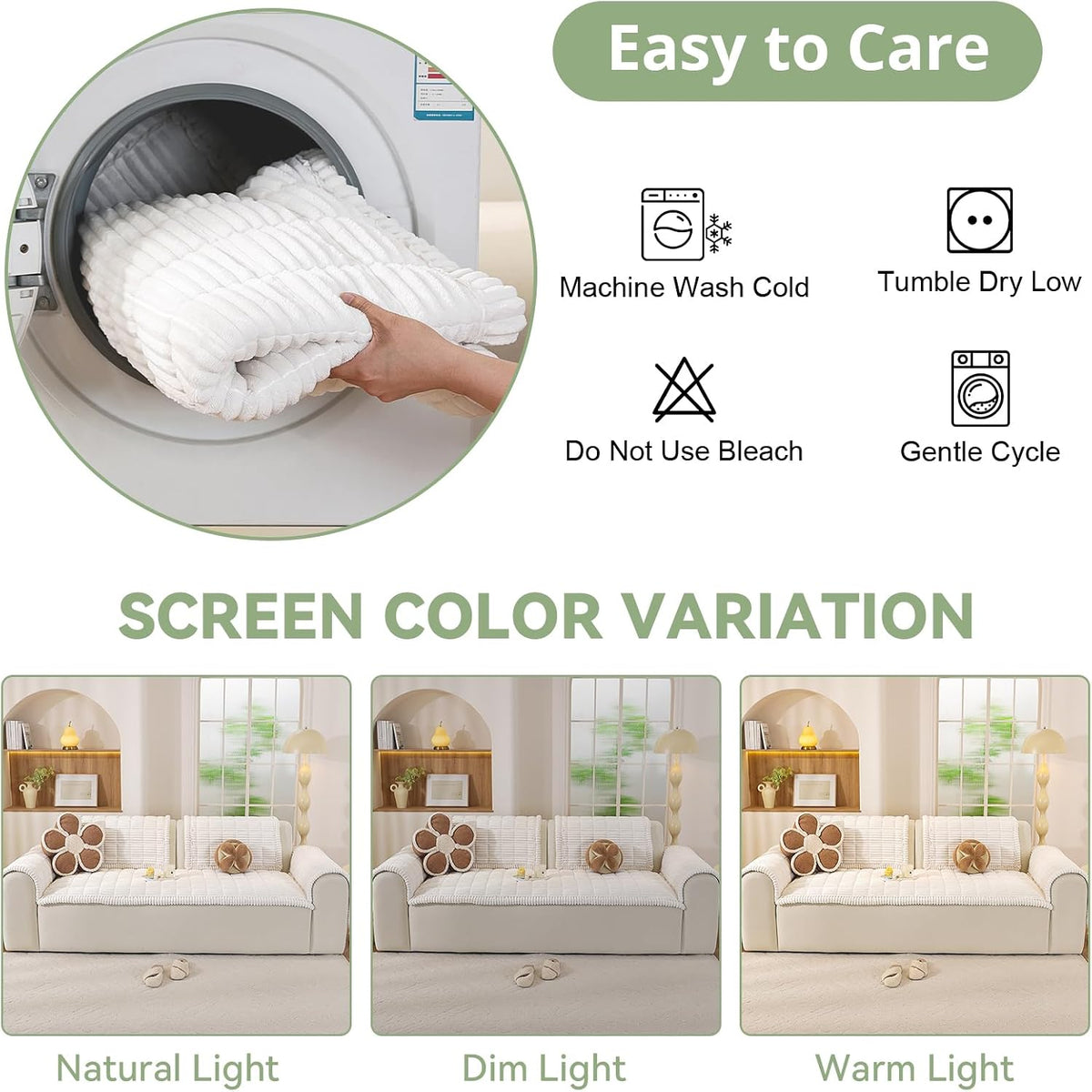 Couch Cover for Dogs, Washable Non Slip Sofa Cover for Pets | Soft Couch Covers for Sofa, Loveseat and Sectional, Furniture Protector Against Pet Hair & Dirt (27.6" x 59", Moss Green)
