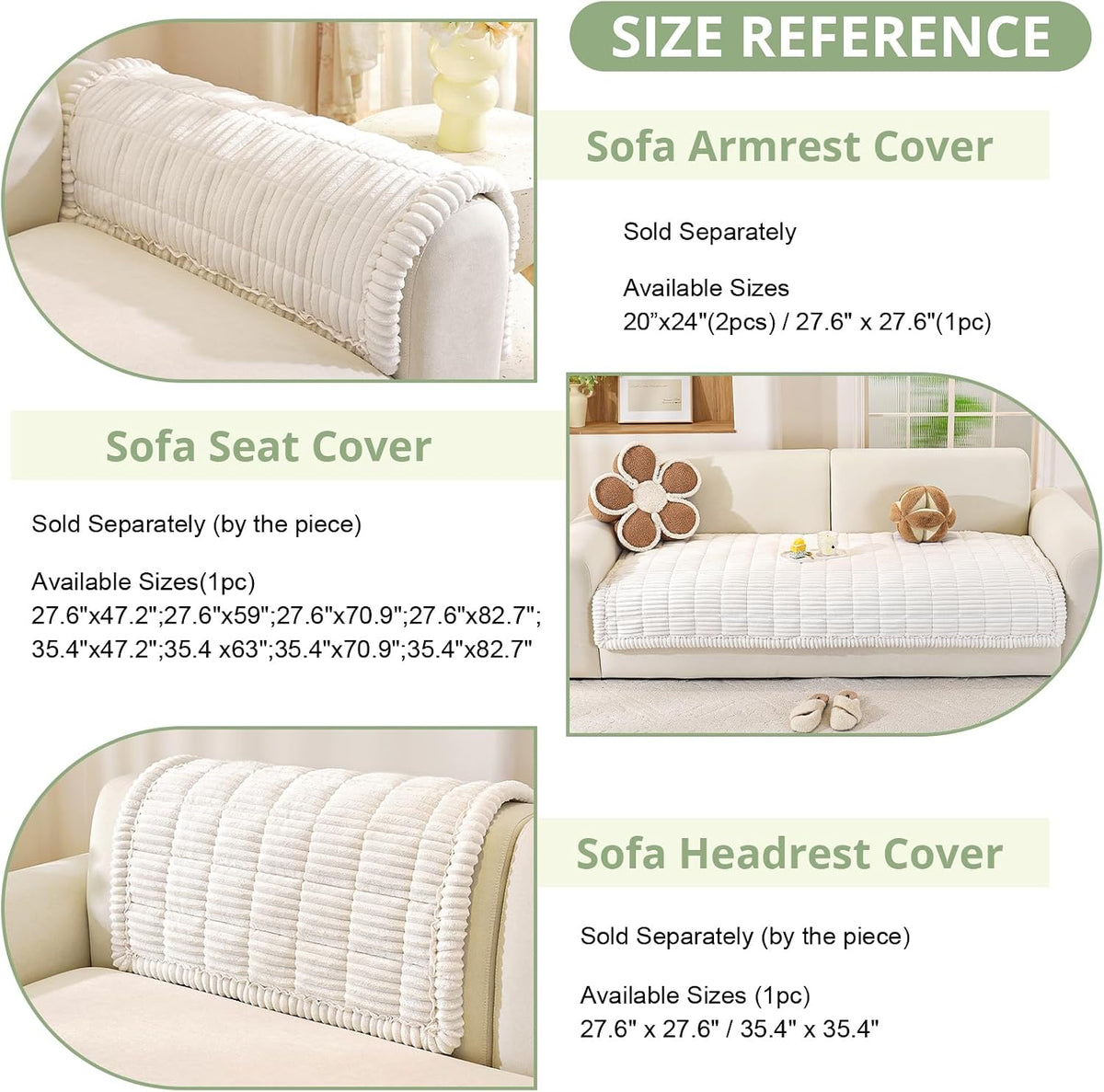 Couch Cover for Dogs, Washable Non Slip Sofa Cover for Pets | Soft Couch Covers for Sofa, Loveseat and Sectional, Furniture Protector Against Pet Hair & Dirt (27.6" x 59", Moss Green)