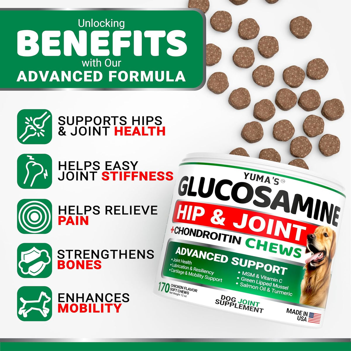 Dog Allergy Relief Chews - 240 Immune Treats, Dog Itching Skin Relief Pills