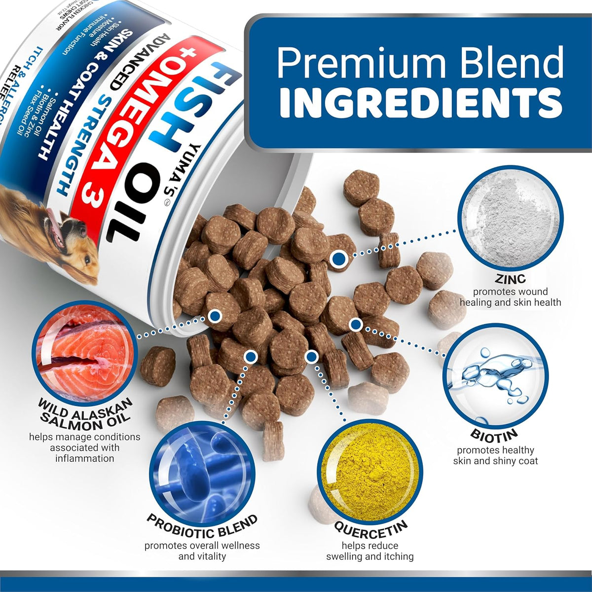 Dog Allergy Relief Chews - 240 Immune Treats, Dog Itching Skin Relief Pills