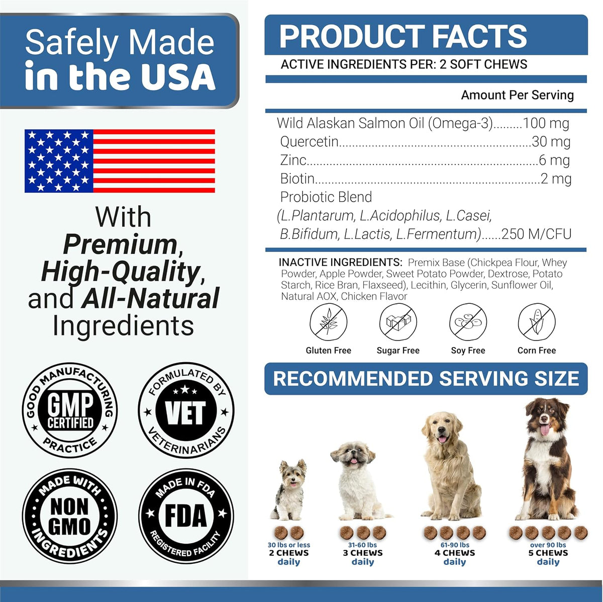 Dog Allergy Relief Chews - 240 Immune Treats, Dog Itching Skin Relief Pills