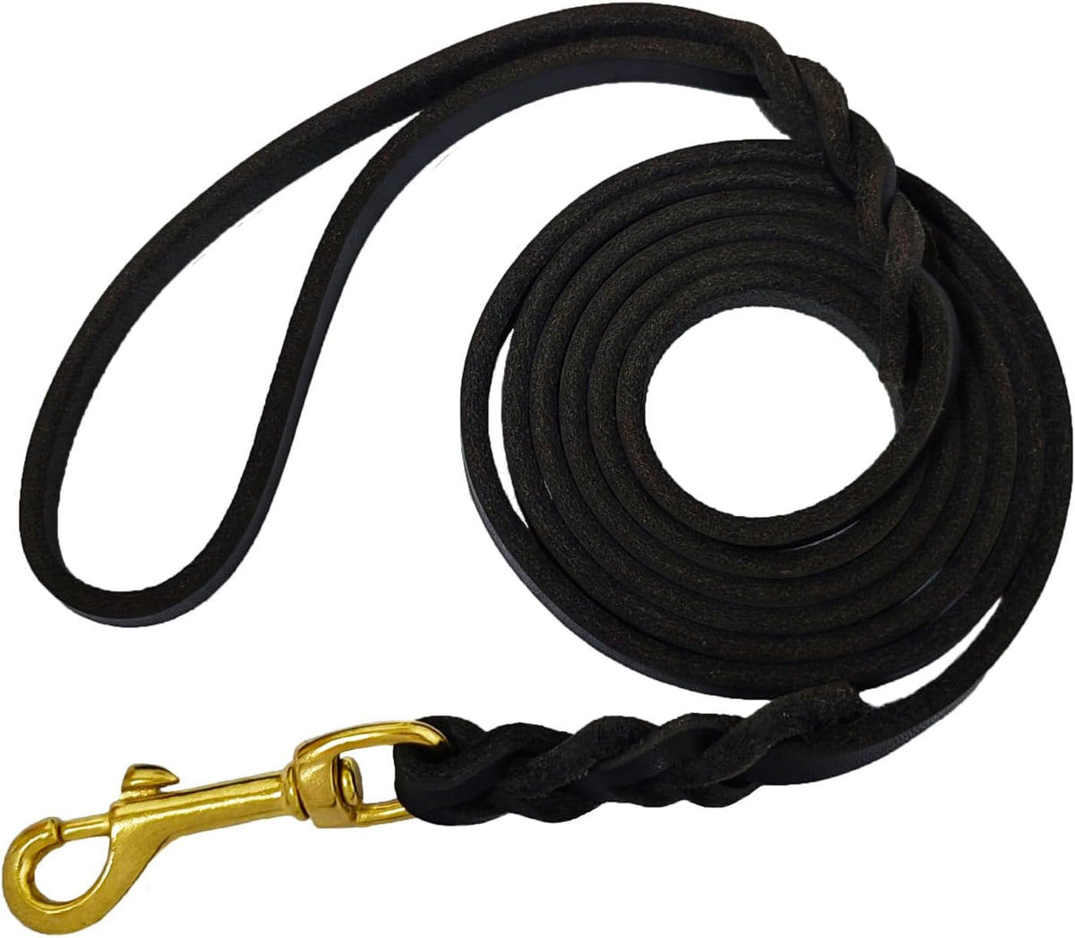 Leather Dog Leash for Small Dogs 6ft,Thin Leather Braied Dog Leash, Soft Genuine Leather Dog Training Leash for Small & Medium Dogs （3/8" X 6', Brown）