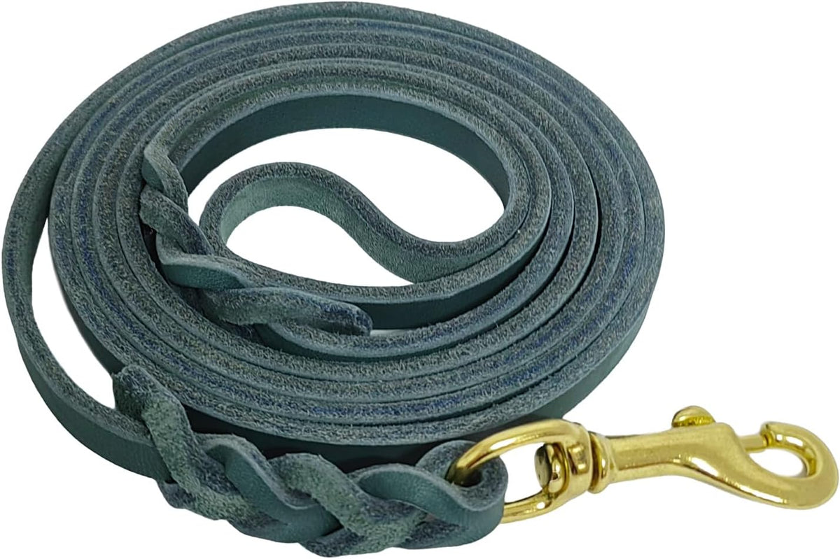 Leather Dog Leash for Small Dogs 6ft,Thin Leather Braied Dog Leash, Soft Genuine Leather Dog Training Leash for Small & Medium Dogs （3/8" X 6', Brown）