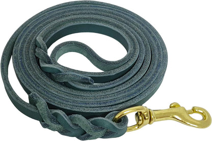 Leather Dog Leash for Small Dogs 6ft,Thin Leather Braied Dog Leash, Soft Genuine Leather Dog Training Leash for Small & Medium Dogs （3/8" X 6', Brown）