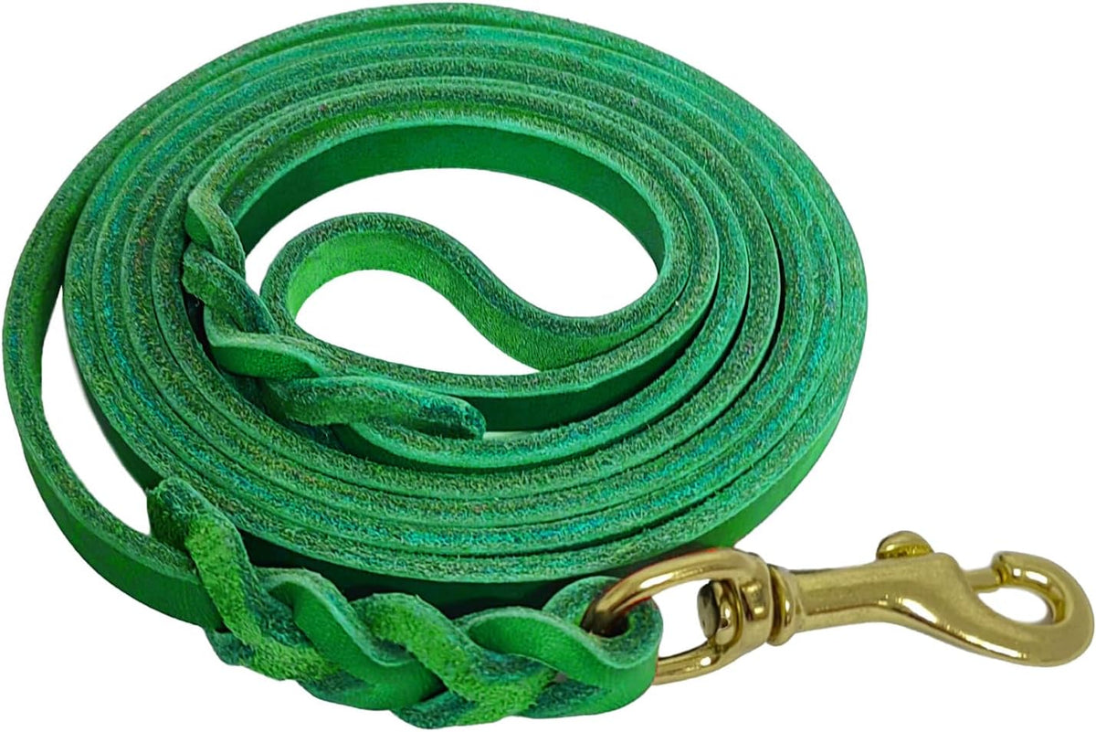 Leather Dog Leash for Small Dogs 6ft,Thin Leather Braied Dog Leash, Soft Genuine Leather Dog Training Leash for Small & Medium Dogs （3/8" X 6', Brown）
