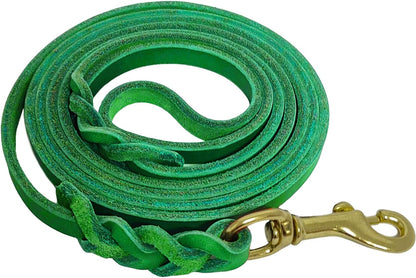 Leather Dog Leash for Small Dogs 6ft,Thin Leather Braied Dog Leash, Soft Genuine Leather Dog Training Leash for Small & Medium Dogs （3/8" X 6', Brown）