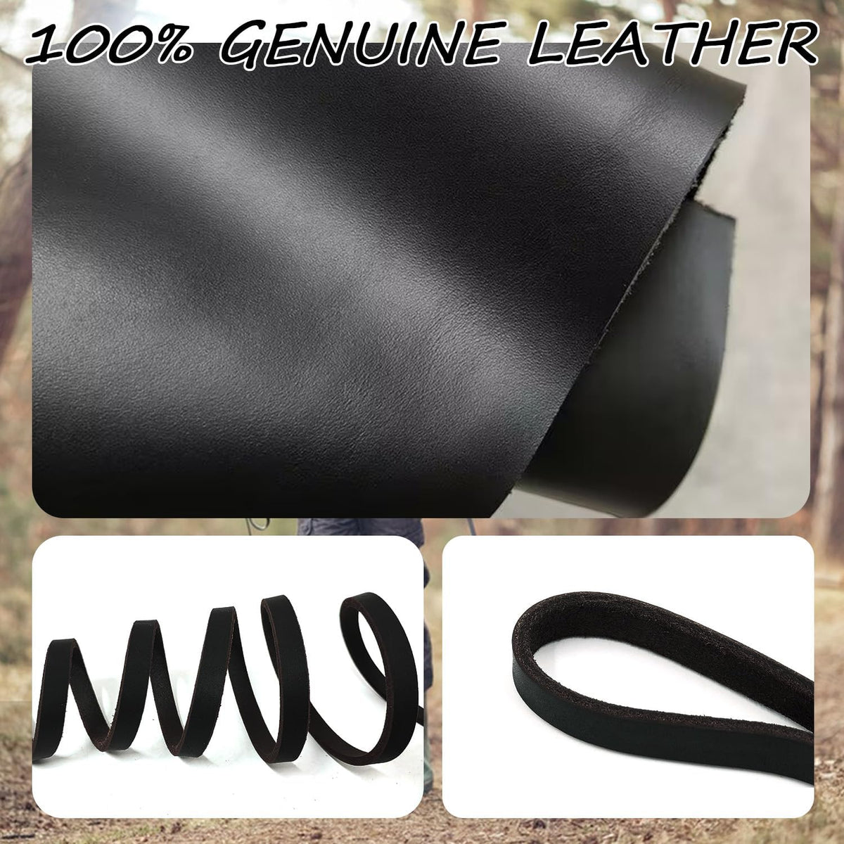 Leather Dog Leash for Small Dogs 6ft,Thin Leather Braied Dog Leash, Soft Genuine Leather Dog Training Leash for Small & Medium Dogs （3/8" X 6', Brown）