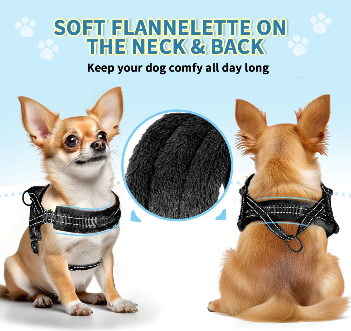 No Pull Small Dog Harness and Leash Set with Front Clip