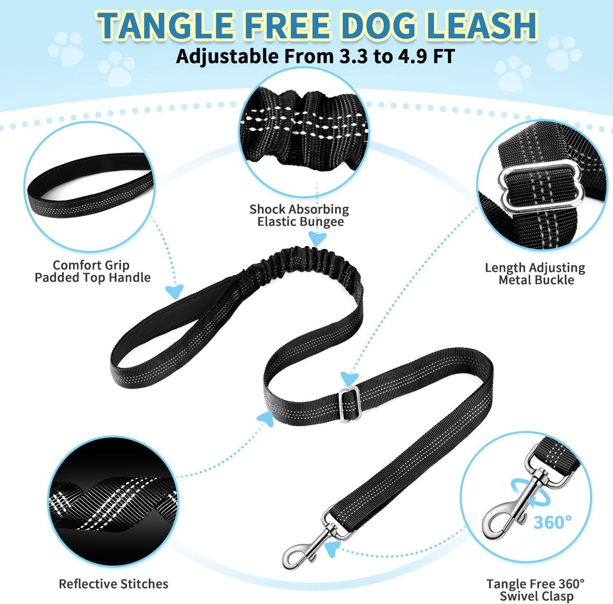 No Pull Small Dog Harness and Leash Set with Front Clip