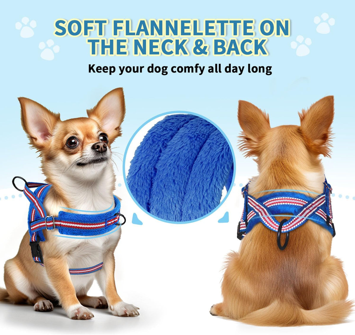 No Pull Small Dog Harness and Leash Set with Front Clip