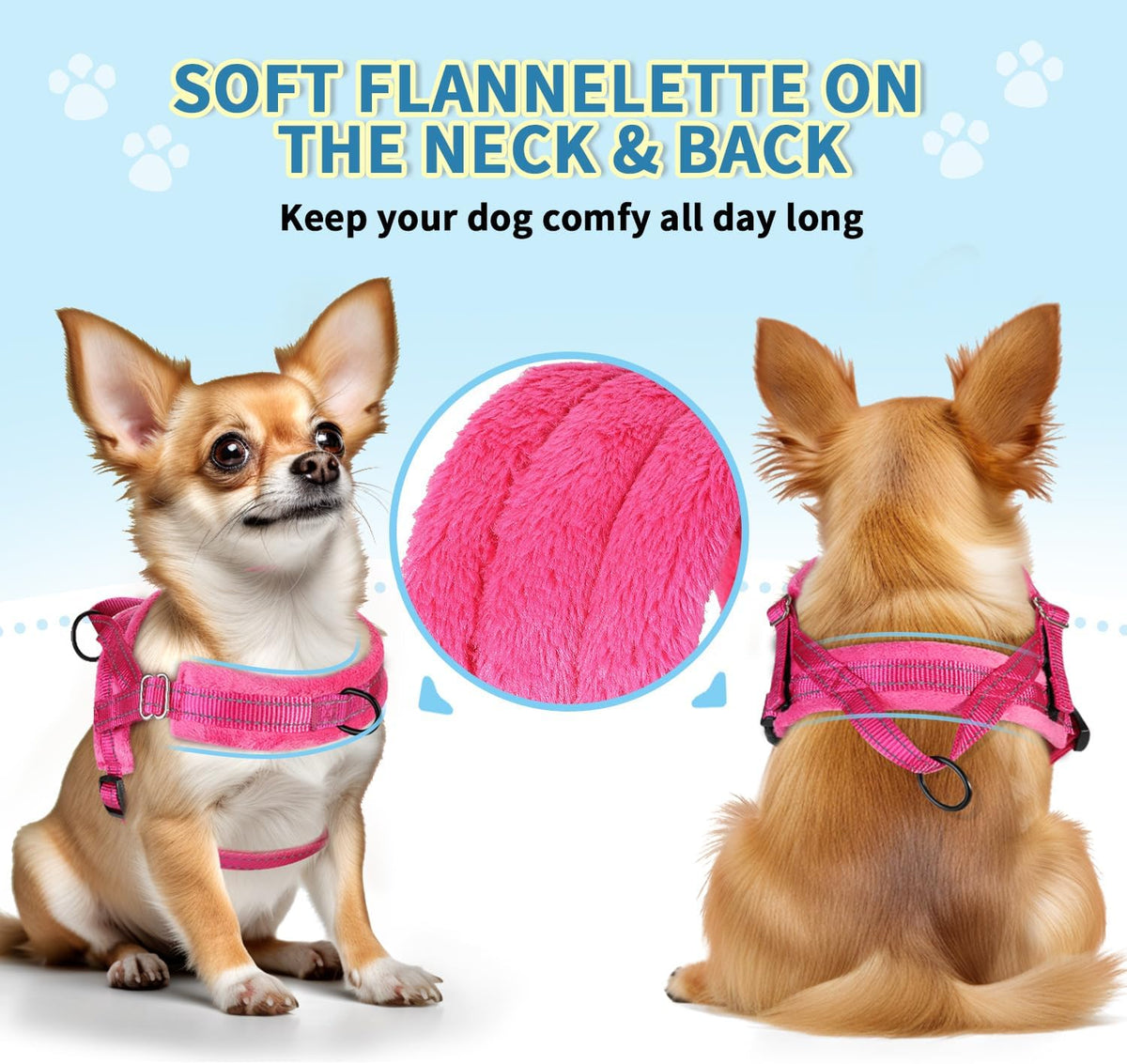 No Pull Small Dog Harness and Leash Set with Front Clip