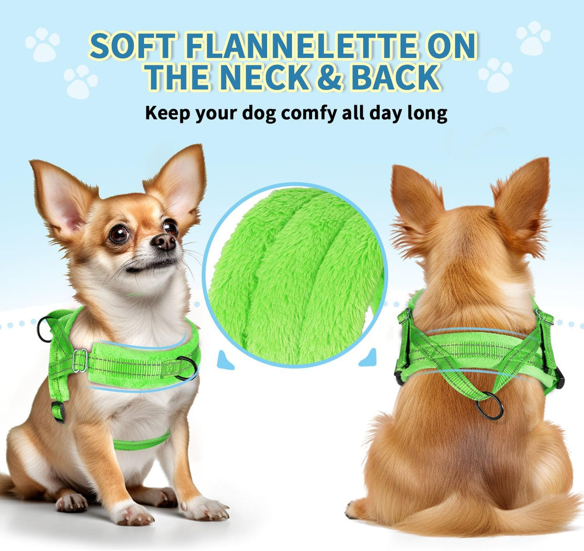 No Pull Small Dog Harness and Leash Set with Front Clip