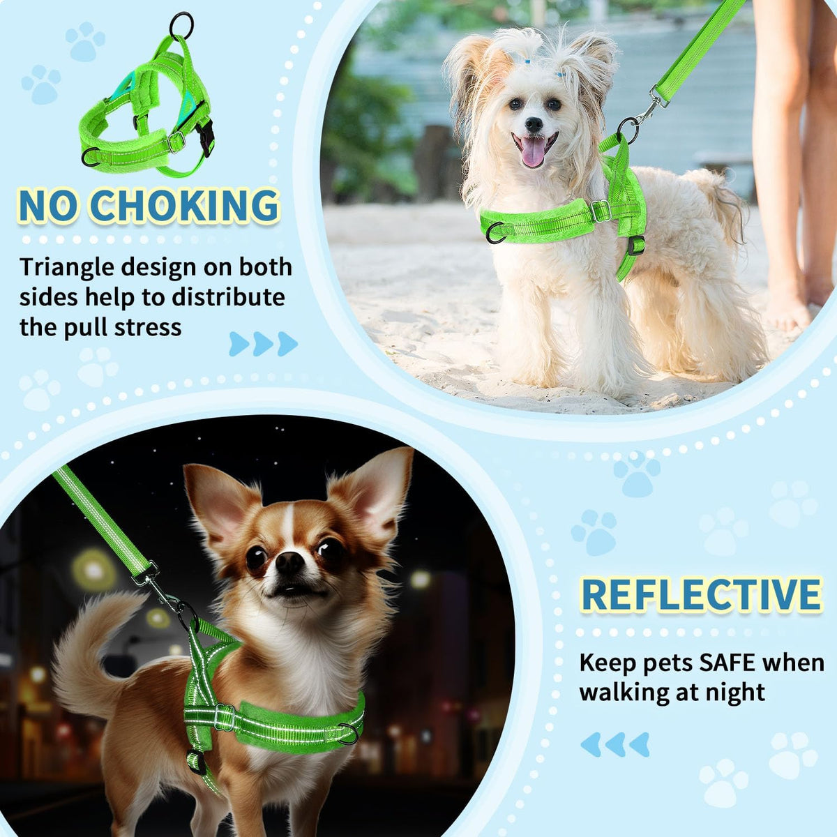 No Pull Small Dog Harness and Leash Set with Front Clip