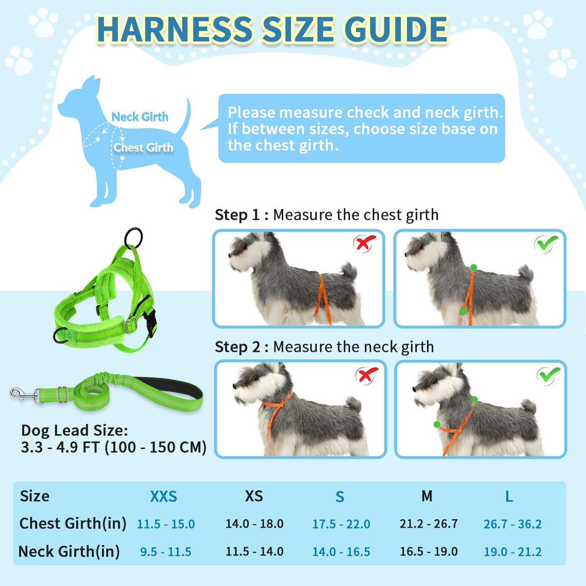 No Pull Small Dog Harness and Leash Set with Front Clip