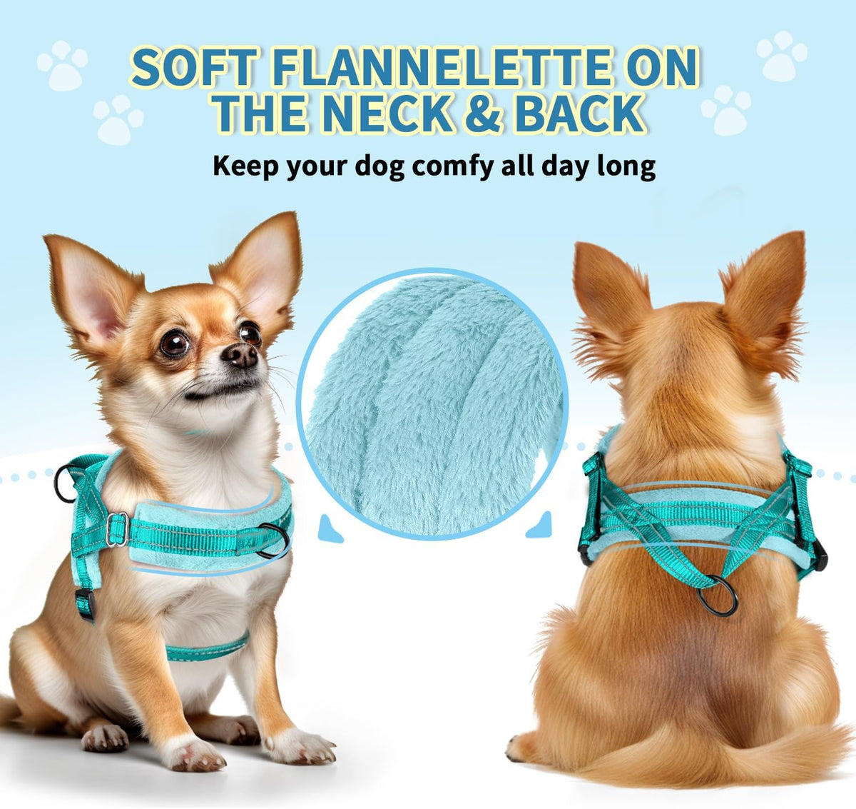 No Pull Small Dog Harness and Leash Set with Front Clip