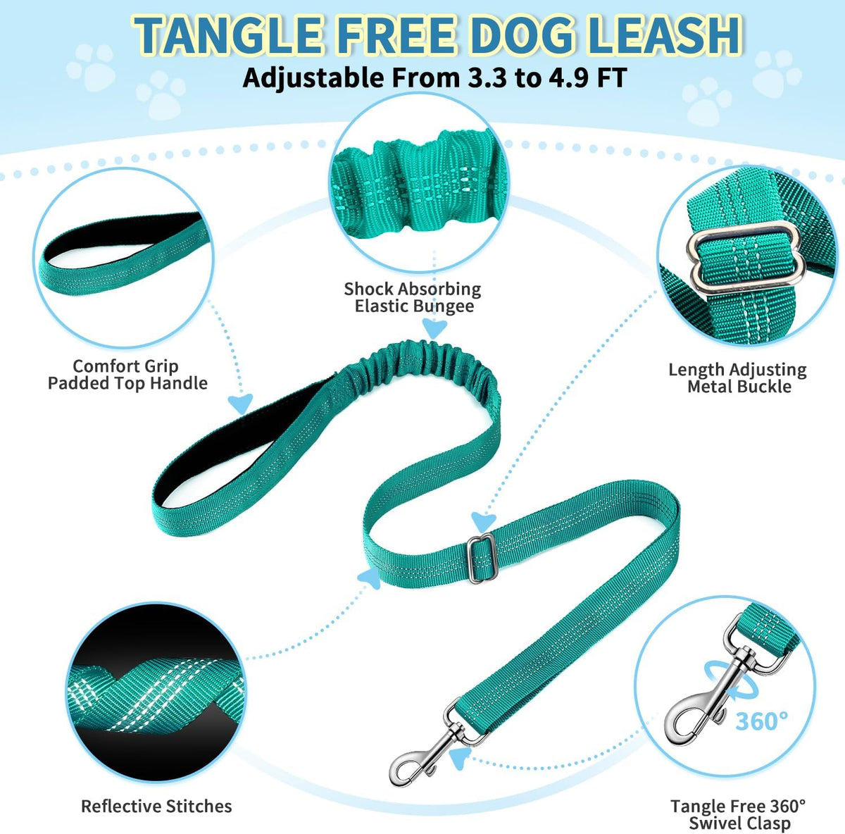 No Pull Small Dog Harness and Leash Set with Front Clip