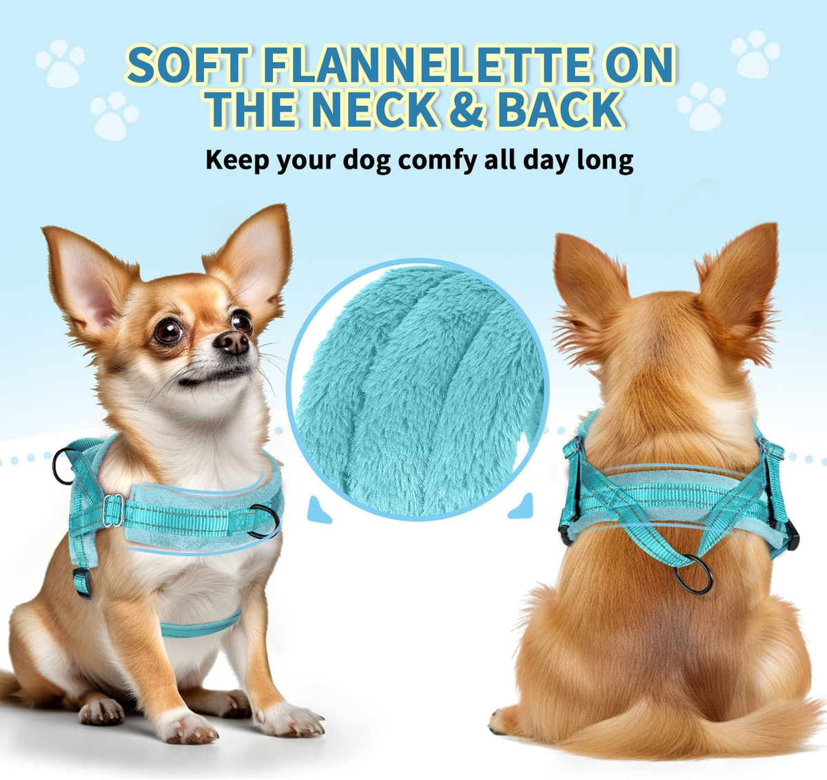 No Pull Small Dog Harness and Leash Set with Front Clip