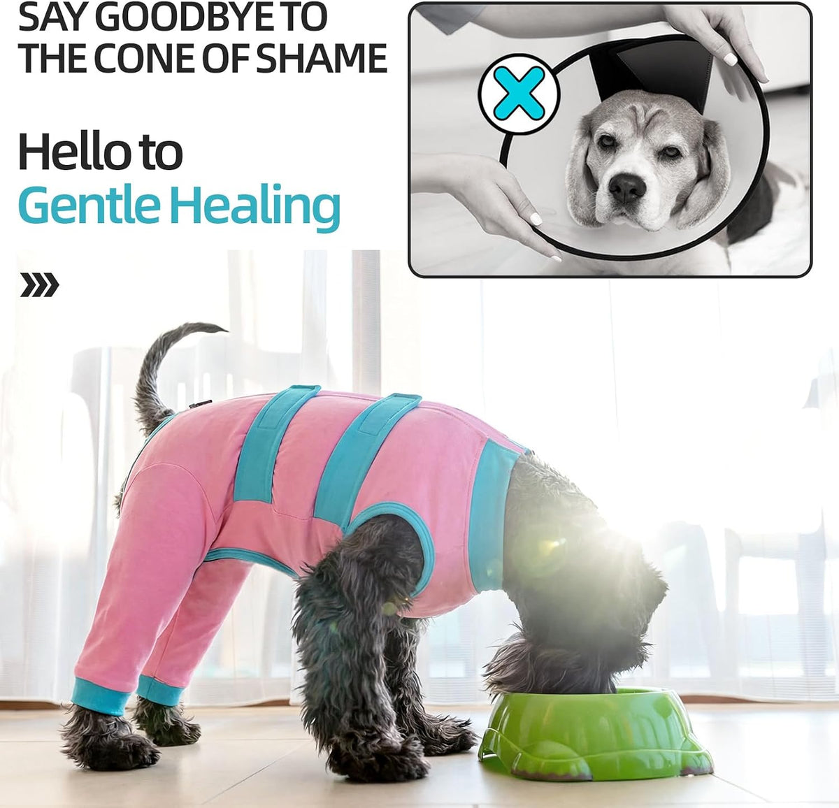 Dog Recovery Suit, Spay/Neuter Surgery Onesie for Dogs, Pink, XL