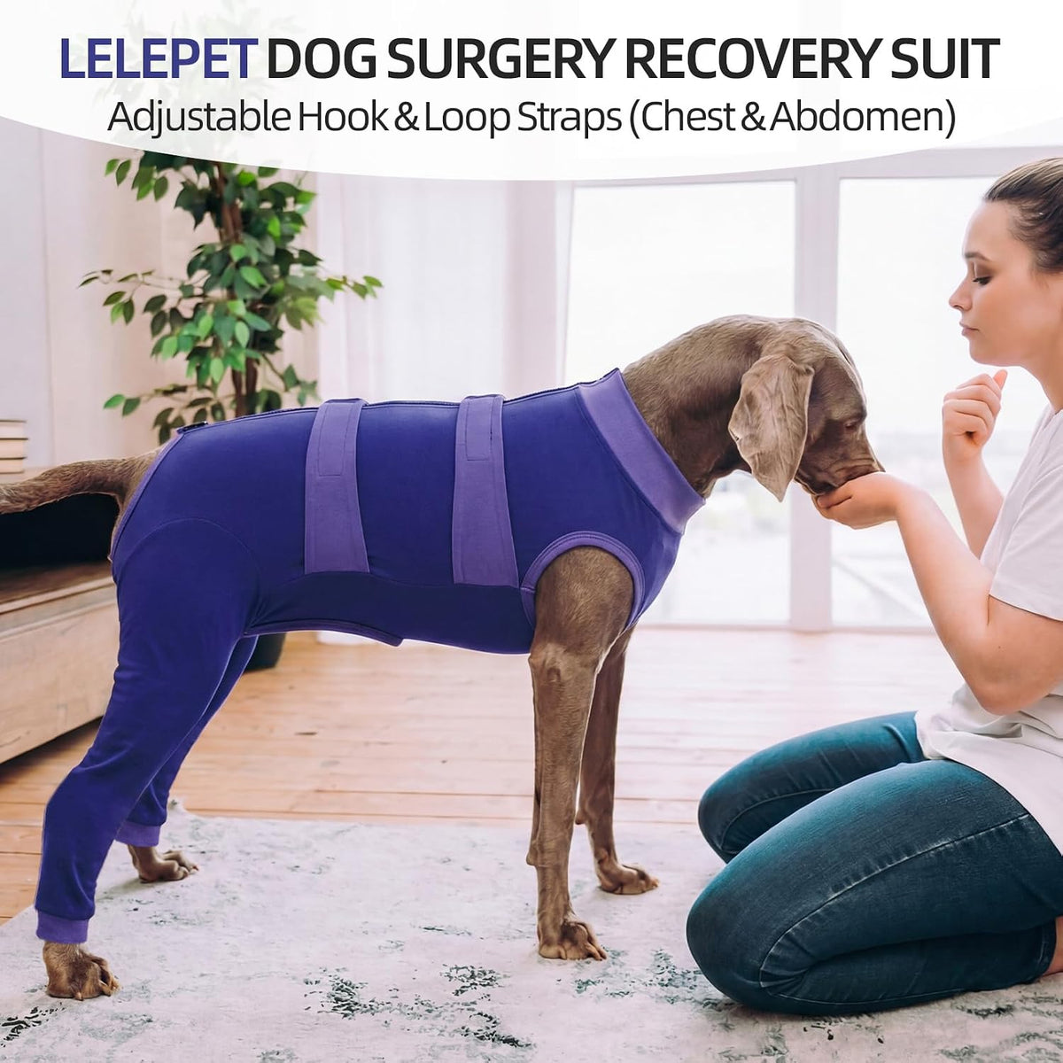 Dog Recovery Suit, Spay/Neuter Surgery Onesie for Dogs, Pink, XL