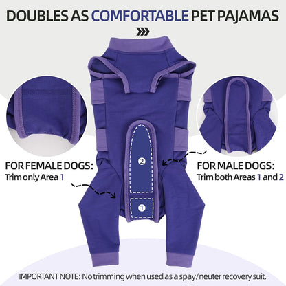 Dog Recovery Suit, Spay/Neuter Surgery Onesie for Dogs, Pink, XL