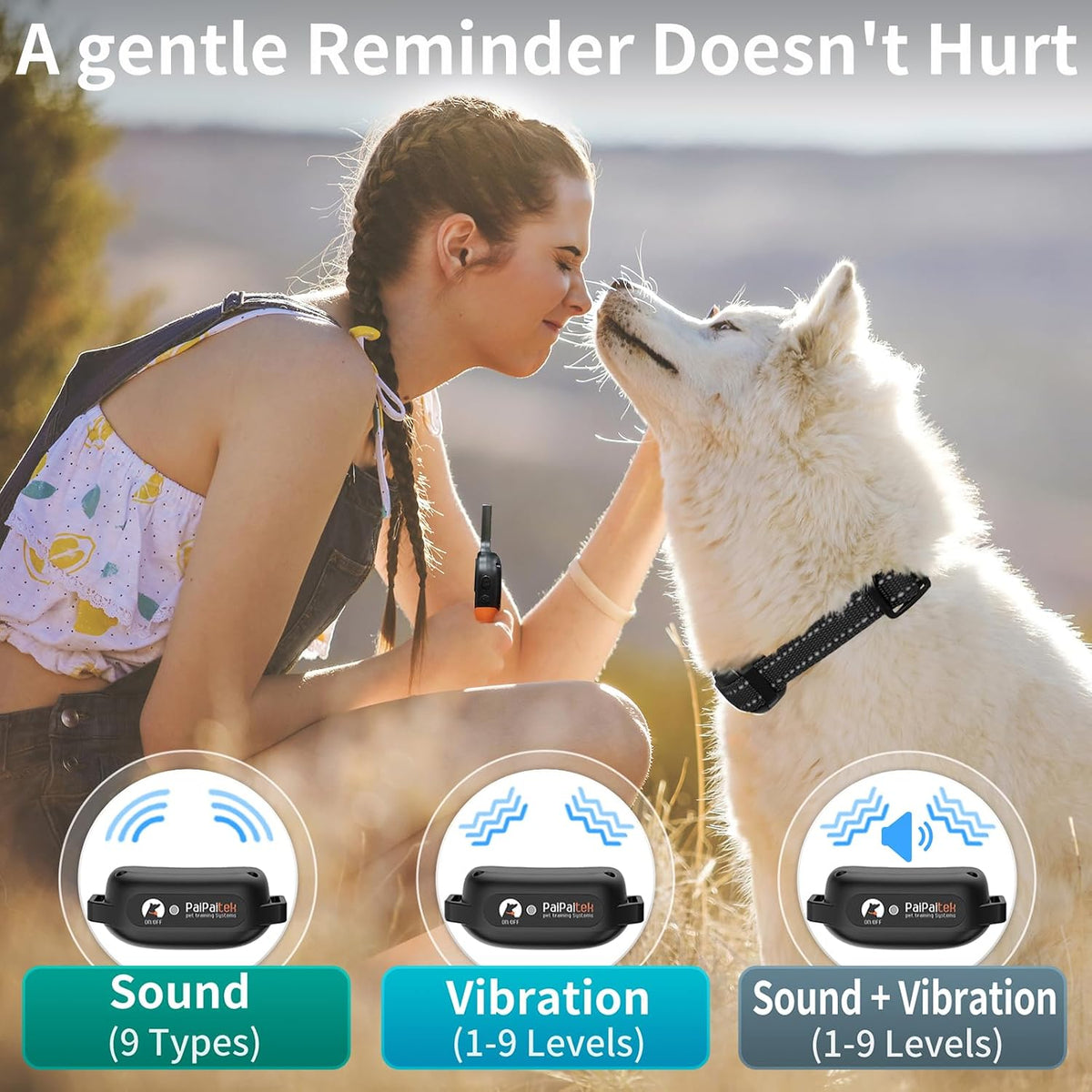 No Shock Dog Training Collar with Remote, Only Vibration & Beep