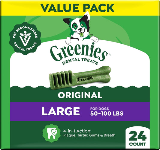 Large Natural Dental Dog Treats, Original Flavor