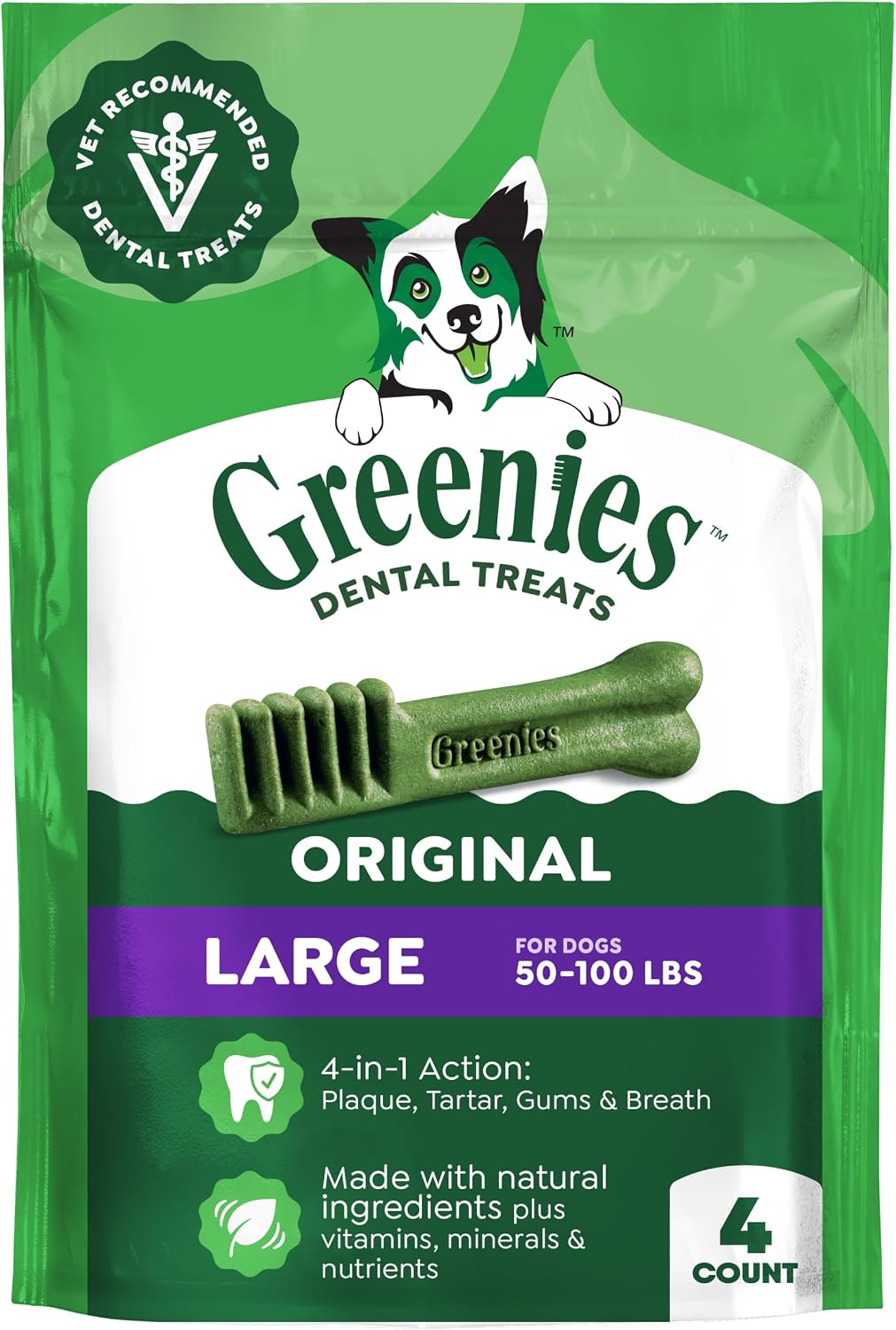 Large Natural Dental Dog Treats, Original Flavor