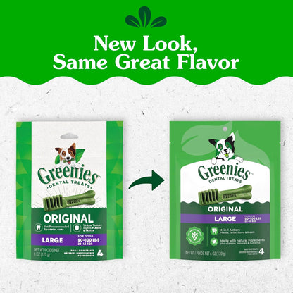 Large Natural Dental Dog Treats, Original Flavor